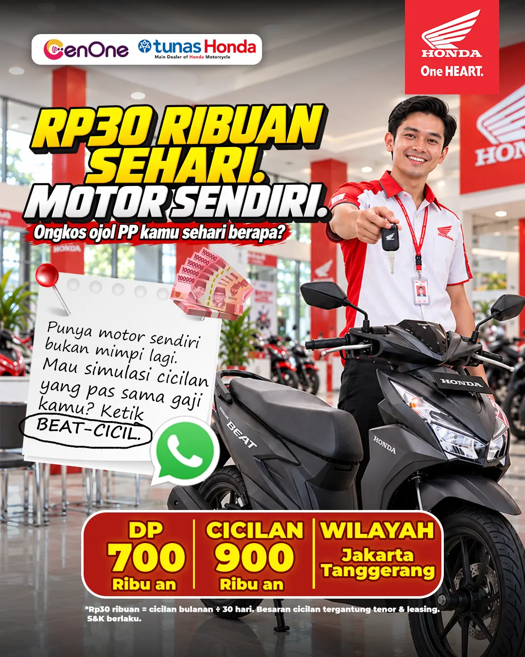 PROMO HONDA BEAT - CUMA 30 RIBUAN SEHARI! 🔥